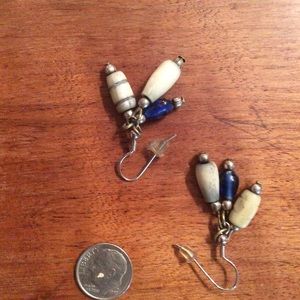 Bone & glass earrings